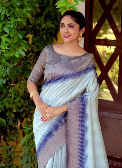 Saree Woven Silk in Blue