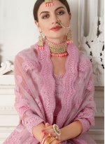 Satin Silk Embroidered Pink Trendy A Line Lehenga Choli