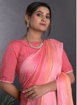 Satin Trendy Saree in Pink