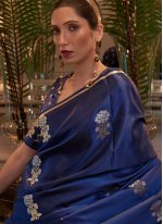 Satin Weaving Classic Designer Saree in Blue