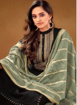 Savory Black Embroidered Cotton Lawn Designer Pakistani Salwar Suit