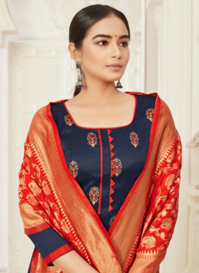 Savory Weaving Cotton Silk Churidar Salwar Suit