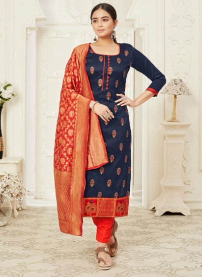 Savory Weaving Cotton Silk Churidar Salwar Suit