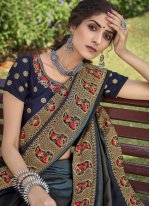 Scintillating Chanderi Embroidered Trendy Saree
