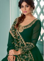 Scintillating Embroidered Shamita Shetty Faux Georgette Floor Length Anarkali Salwar Suit