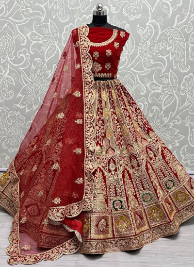 Scintillating Velvet Bridal Designer Lehenga Choli