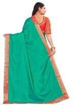 Sea Green Color Designer Traditional Saree