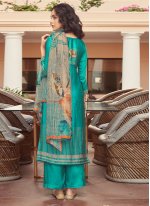 Sea Green Digital Print Mehndi Designer Salwar Suit