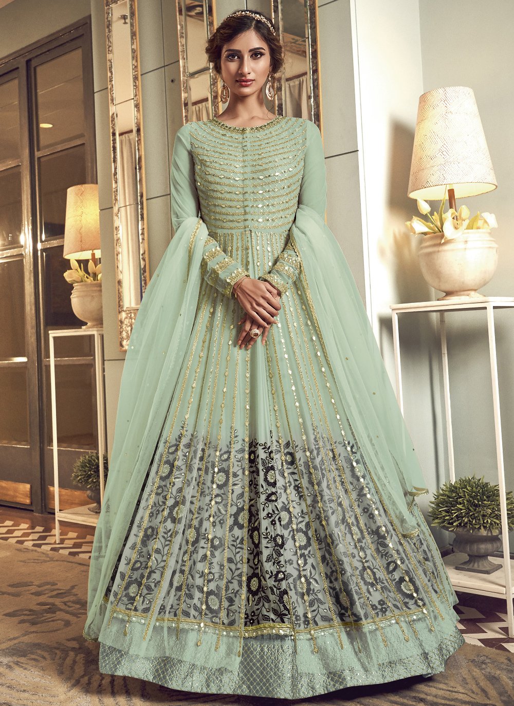 Green Anarkali Suits Designer Engagement Party Wear Long Anarkali Gown for  Women Indian Wedding Bridesmaids Festival Wear Salwar Suits - Etsy Sweden