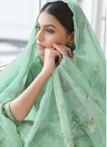 Sea Green Embroidered Festival Palazzo Designer Salwar Suit