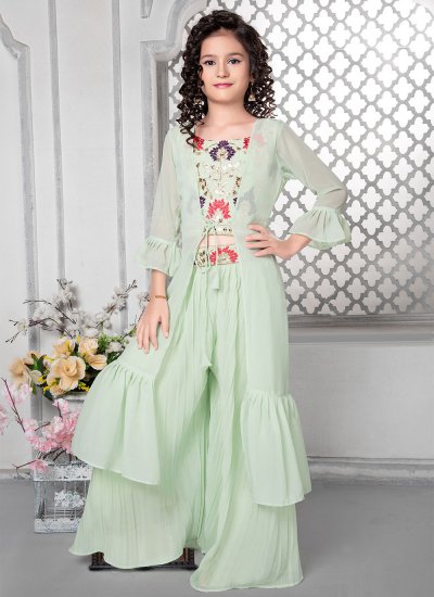 Sea Green Embroidered Salwar Suit