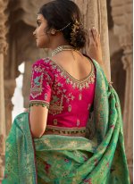 Sea Green Silk Engagement Designer Traditional Saree