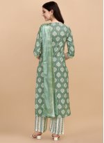 Sensational Chanderi Resham Green Readymade Salwar Suit