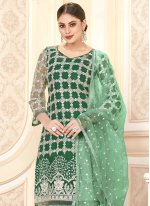 Sensational Green Ceremonial Designer Salwar Suit