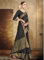 Sensational Woven Satin Silk Contemporary Saree