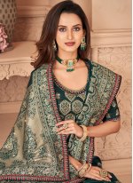 Sensible Embroidered Green Traditional Designer Saree