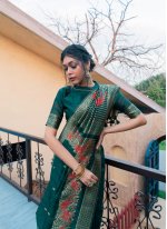 Sensible Tussar Silk Green Fancy Designer Traditional Saree