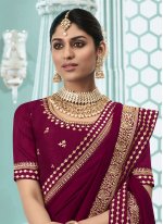 Sensible Vichitra Silk Lace Classic Designer Saree