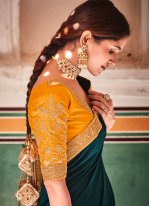 Sequins Crepe Silk Classic Designer Saree in Rama
