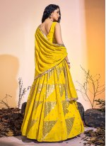 Sequins Georgette Trendy Lehenga Choli in Yellow