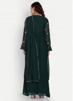 Sequins Georgette Trendy Salwar Suit in Green