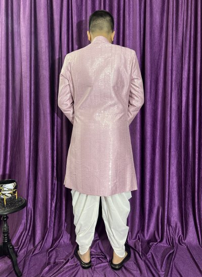 Sequins Silk Indo Western in Pink