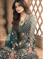 Shamita Shetty Floor Length Anarkali Suit For Mehndi