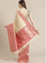 Silk Beige Designer Traditional Saree