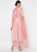 Silk Blend Salwar Suit in Pink