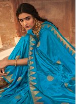 Silk Blue Fancy Designer Traditional Saree