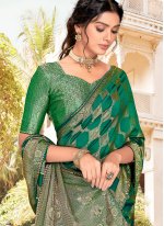 Silk Border Classic Saree in Green