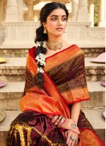 Silk Border Classic Saree in Multi Colour