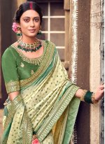 Silk Contemporary Style Saree in Green
