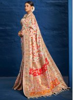 Silk Cream Designer Traditional Saree