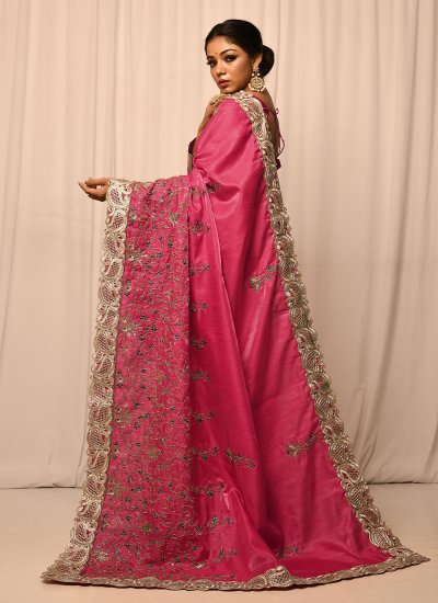 
                            Silk Designer Saree in Pink