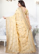 Silk Embroidered Beige Traditional Saree