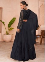 Silk Embroidered Black Trendy Gown