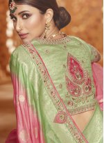 Silk Embroidered Classic Designer Saree in Pink