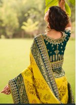 Silk Embroidered Designer Traditional Saree in Yellow