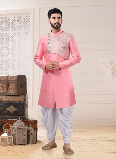Silk Fancy Indo Western in Pink