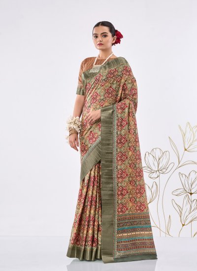 Silk Fancy Multi Colour Designer Traditional Saree