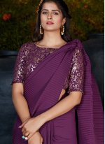 Silk Fancy Traditional Designer Saree in Purple