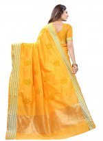 Silk Fancy Yellow Traditional Saree