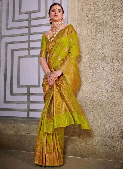 Silk Green Contemporary Style Saree