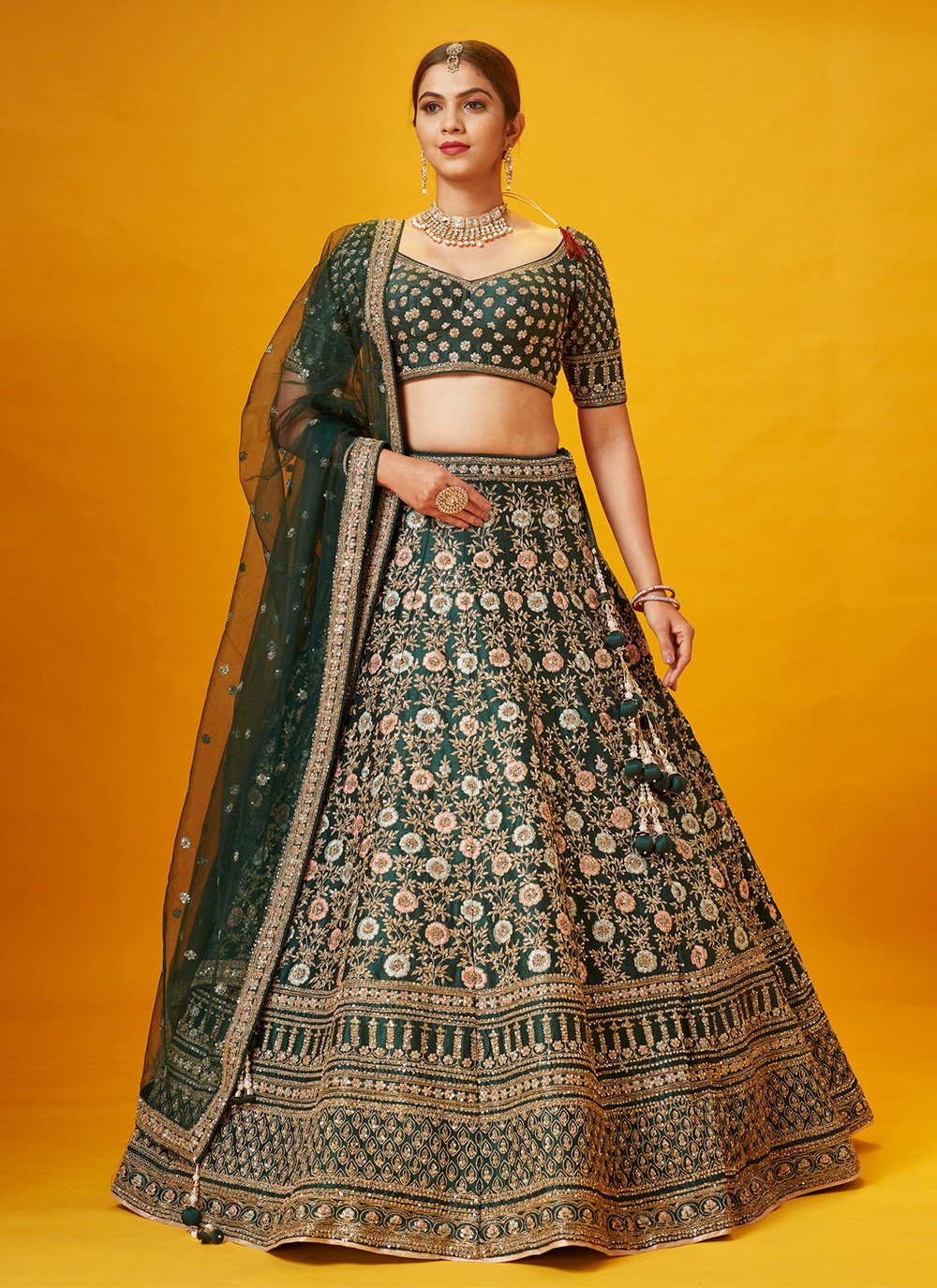 Bottle Green Lehenga Blouse - Pakistani Wedding Dress | Bridal dresses  pakistan, Pakistani party wear dresses, Pakistani bridal
