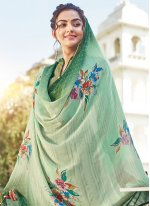 Silk Green Embroidered Designer Palazzo Suit