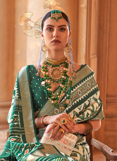 Silk Green Trendy Saree