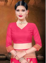 Silk Hot Pink Designer Traditional Saree
