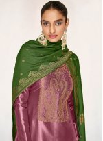 Silk Magenta Embroidered Designer Pakistani Salwar Suit