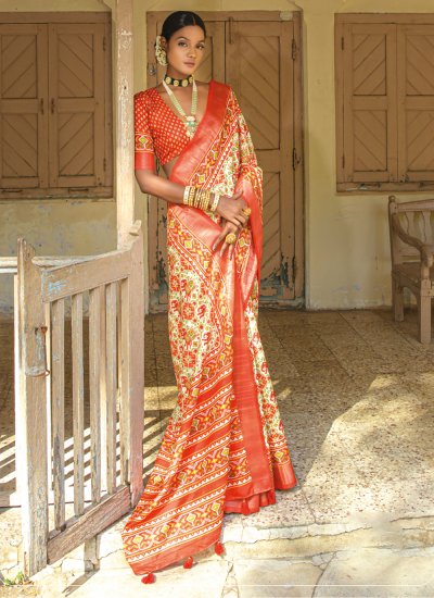 Silk Multi Colour Contemporary Style Saree
